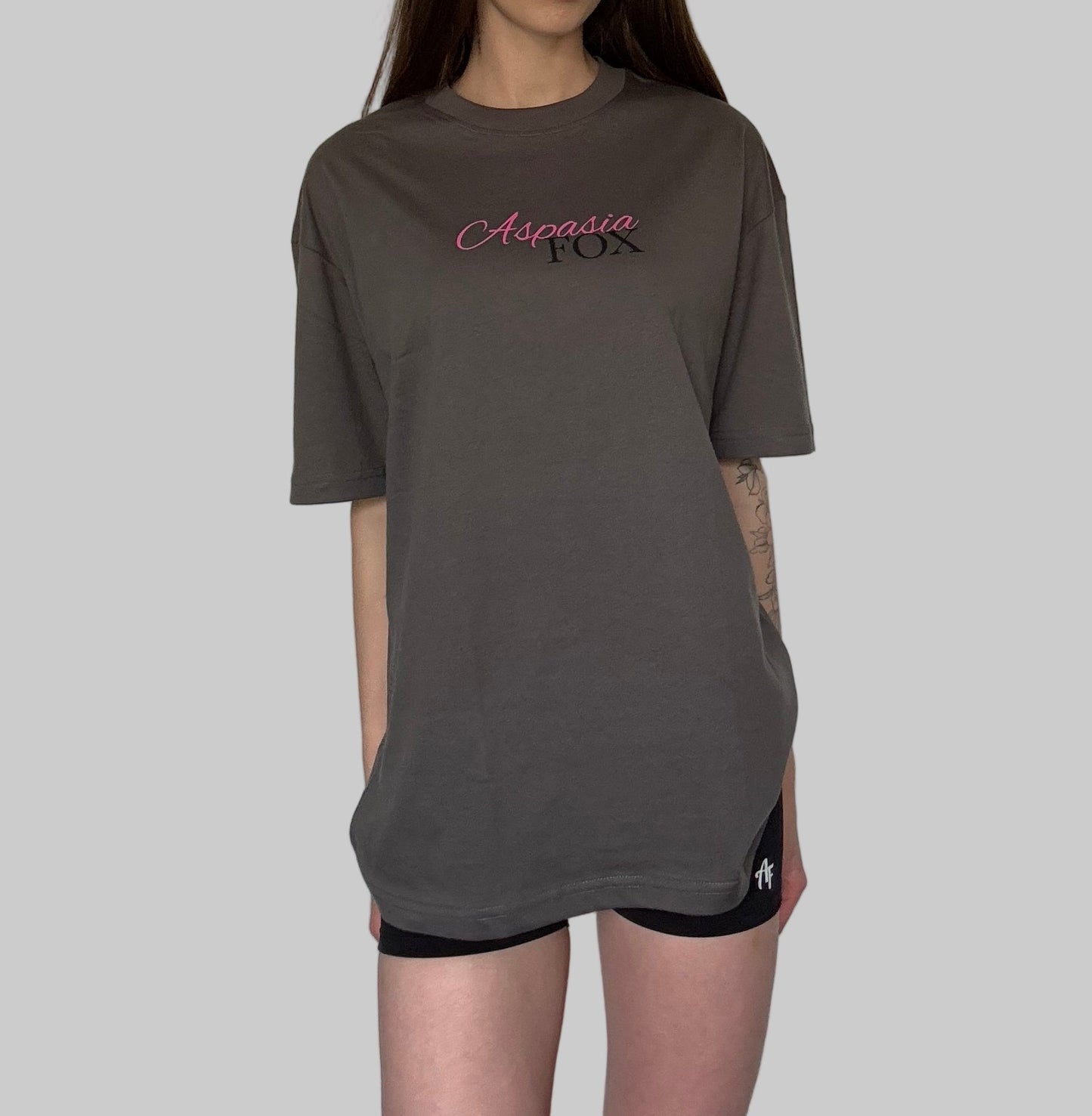 Aspasia Fox Oversized T-Shirt - Charcoal