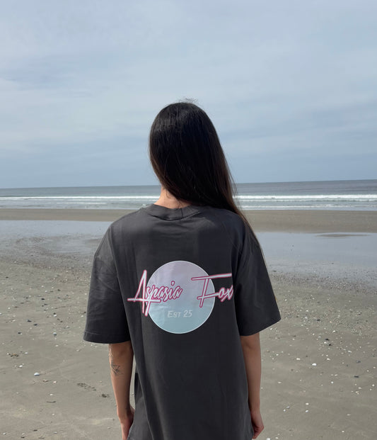 Aspasia Fox Oversized T-Shirt - Charcoal