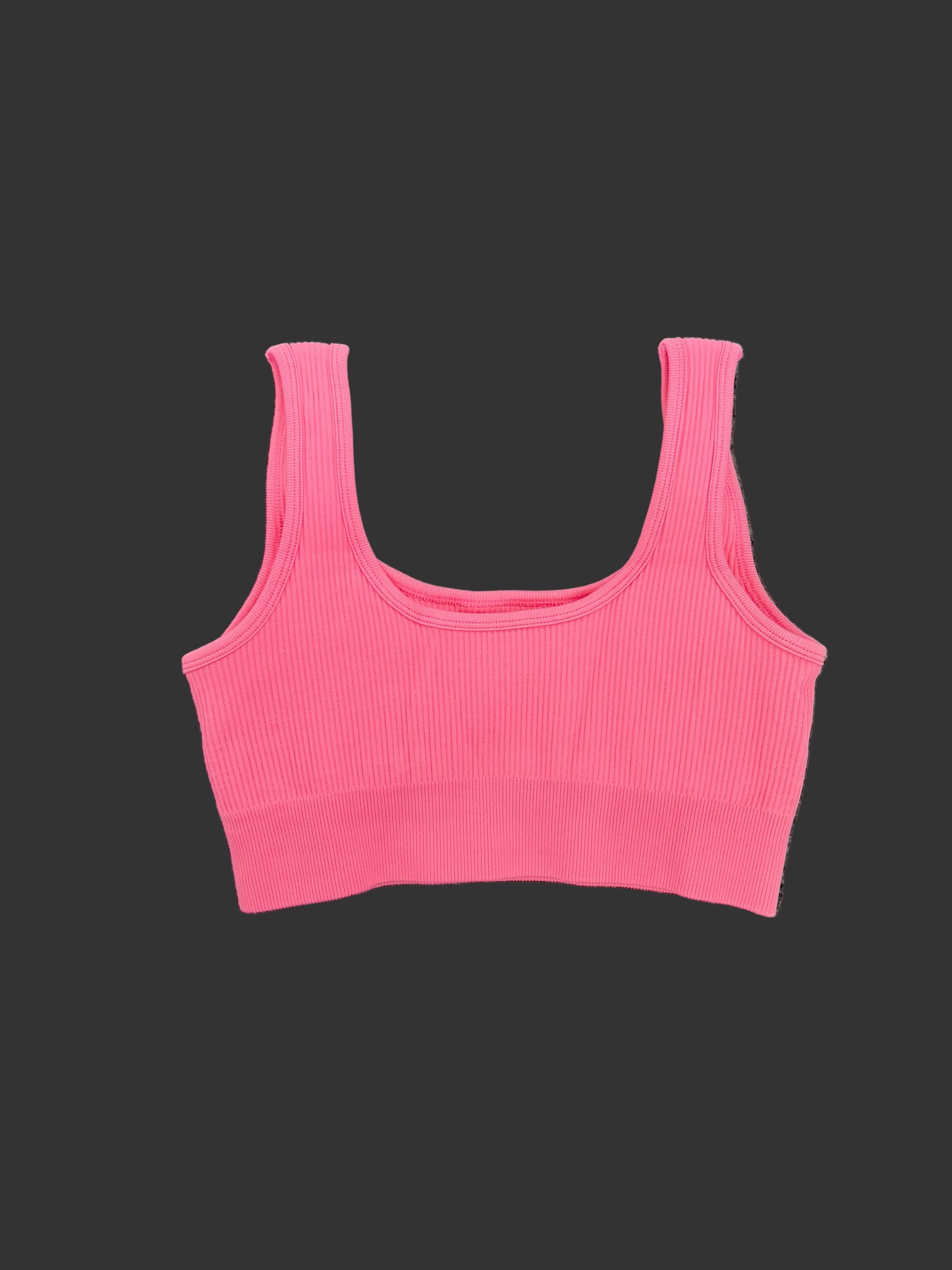 Ribbed Luxe Bra - Deep Pink
