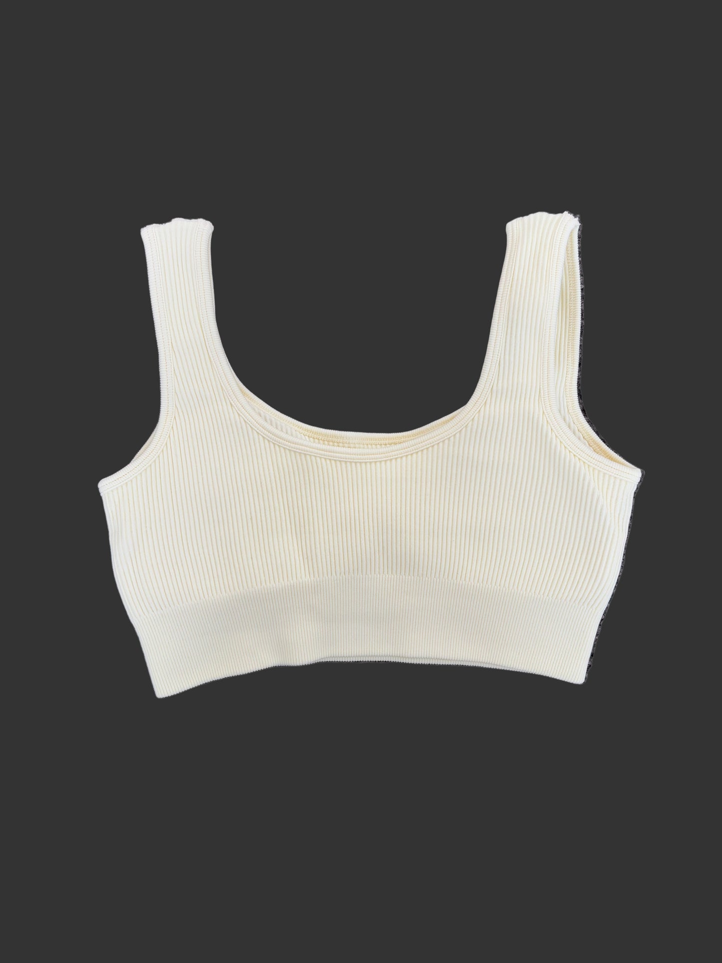 Ribbed Luxe Bra - Crème Brulée