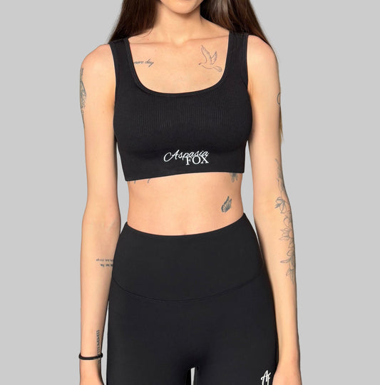 Ribbed Luxe Bra - black