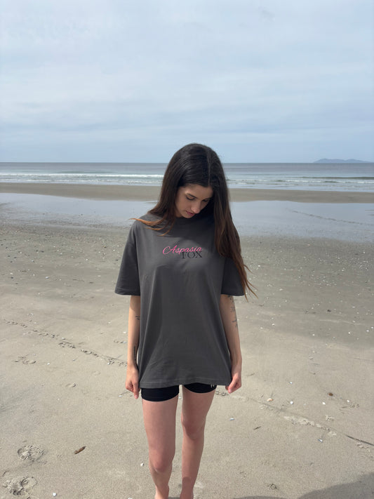 Aspasia Fox Oversized T-Shirt - Charcoal