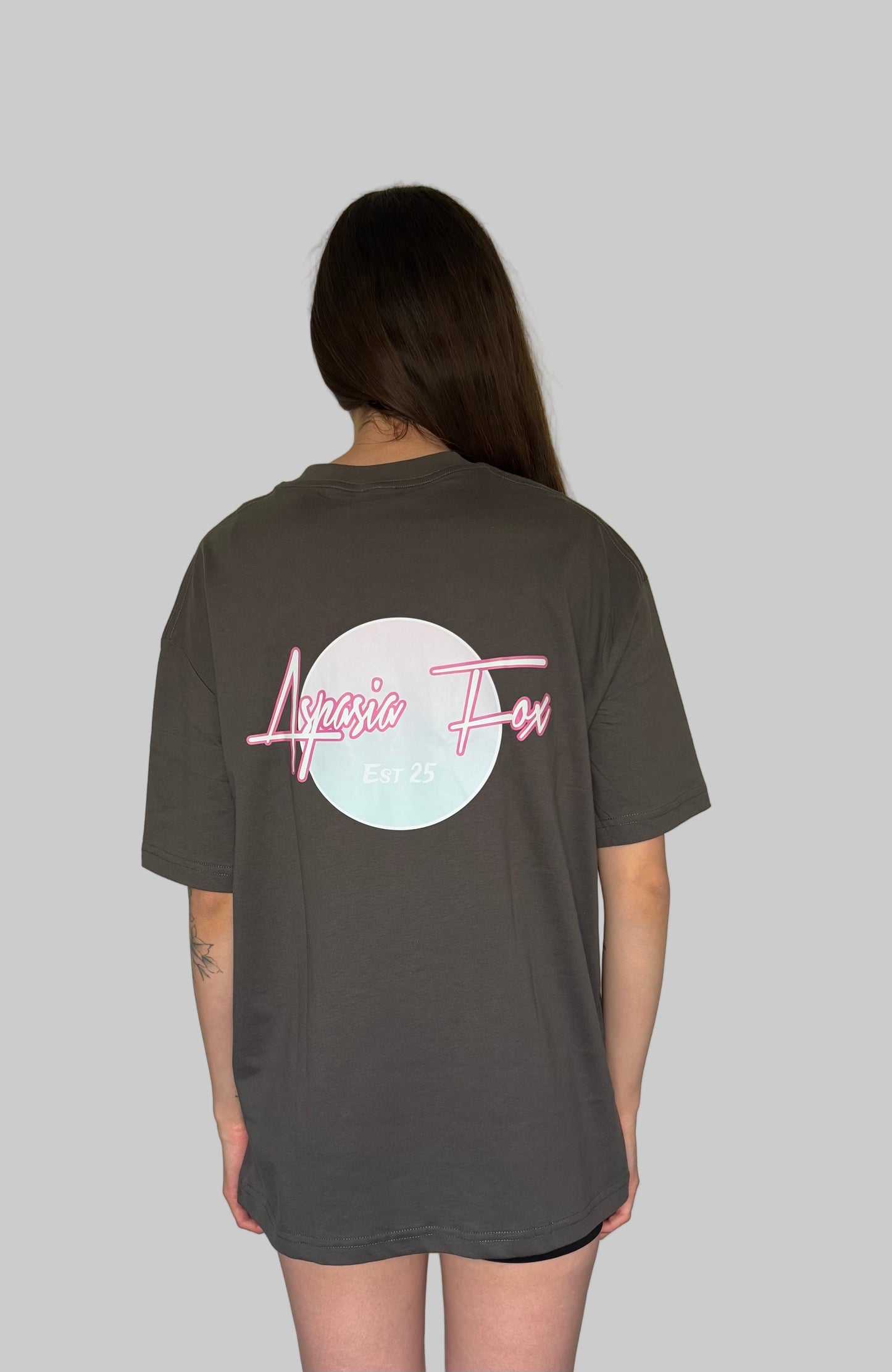 Aspasia Fox Oversized T-Shirt - Charcoal