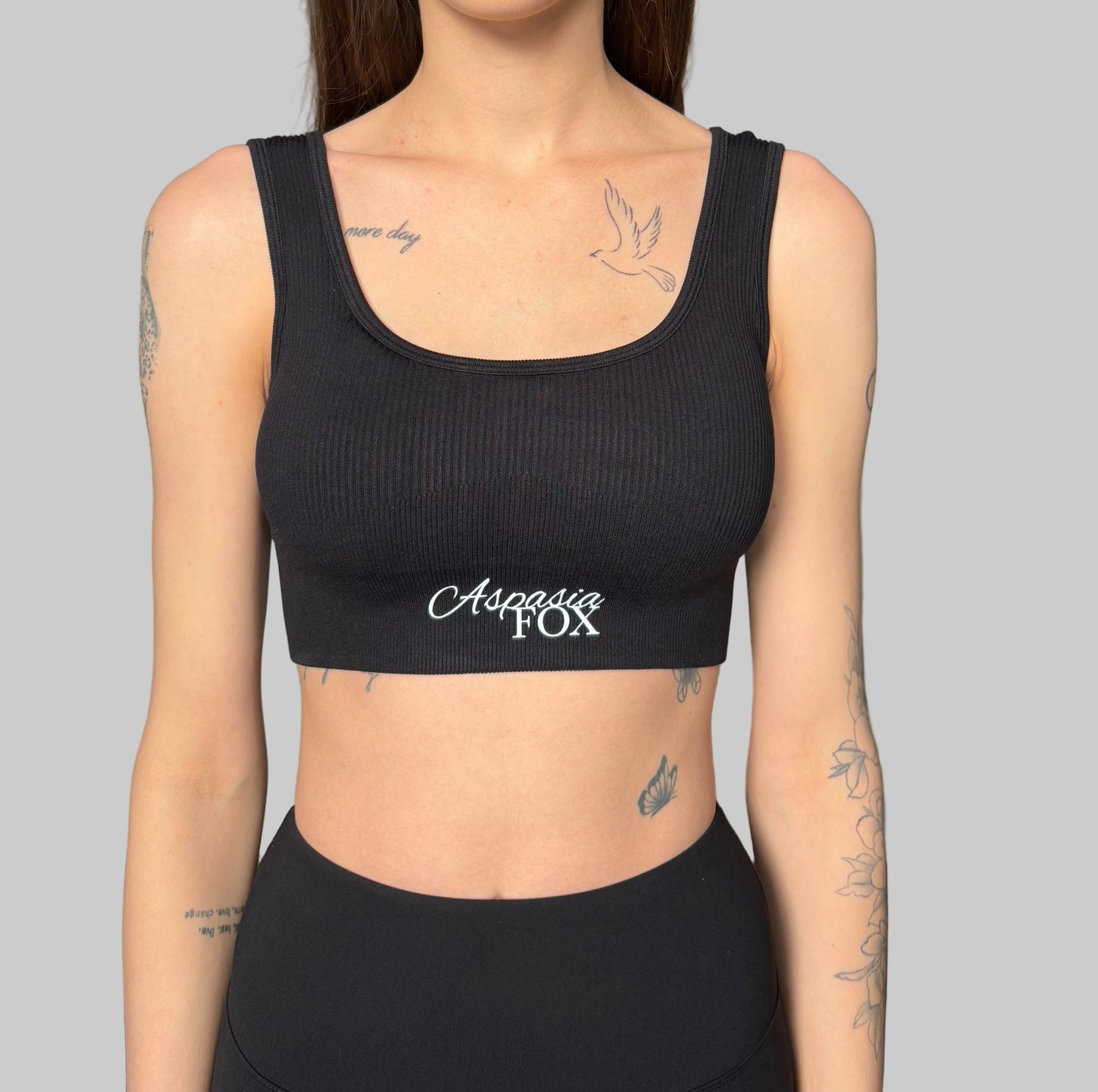 Ribbed Luxe Bra - black